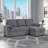 U0808 Dark Grey Reversible Sofa Bed