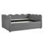 Lit de jour double en vichy double avec couchette simple sans sommier, avec port USB et adorable tissu en forme de vague