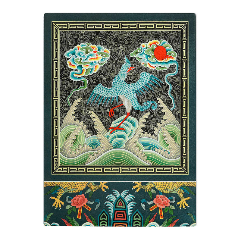Tempered Glass a Chinese Bird Chopping Board, 28.5 cm W x 39 cm L