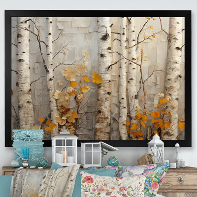 Autumn birch tree elegance - Tree Large Wall Art
