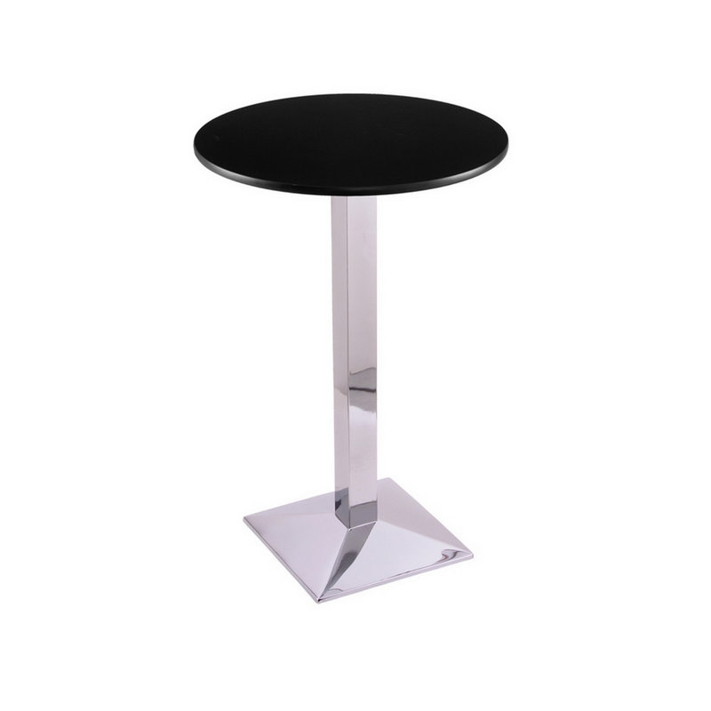 Table piédestal à hauteur de comptoir, Diamètre de 24 po, Chrome, 36"