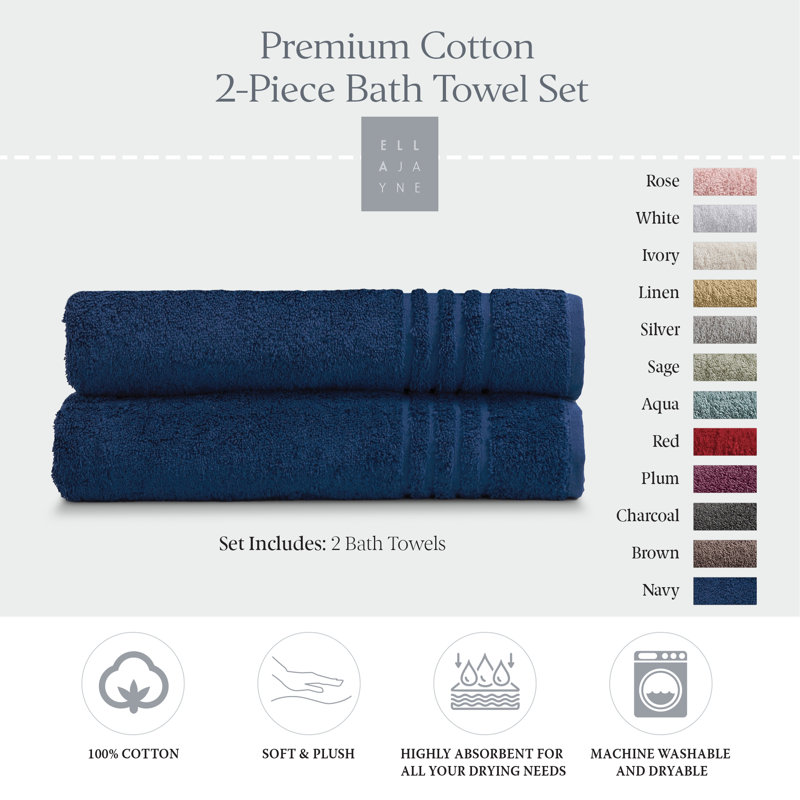 Ensemble de serviettes de bain, Bleu marine