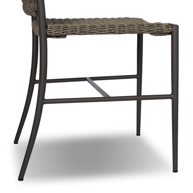 Abel Outdoor Dining Side Chair, Faux Olive Hyacinth