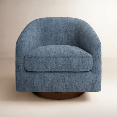 Bennett Linen Swivel Barrel Chair