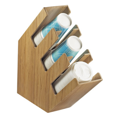 Rangement en bambou pour tasses et couvercles