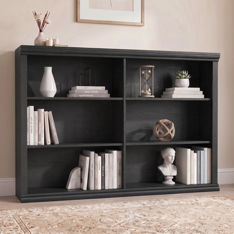 Bibliothèque standard en bois 37 "L x 47,2", Black