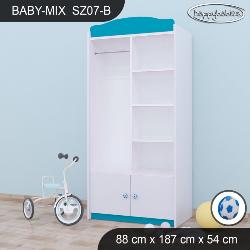 Baby 4 Door Wardrobe, Blue