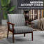 Alle Modern Accent Chair Upholstered Armchair for Bedroom Living Room Grey