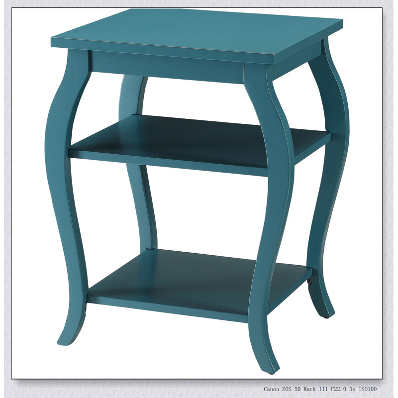 Teal 2-shelf End Table