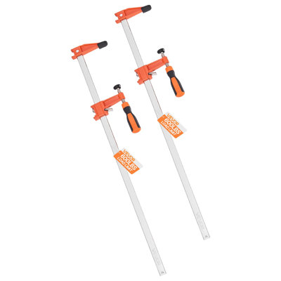 Pinces de bar pour le travail du bois, paquet de 2, ouverture de 24 pouces, pince en F verrouillable avec une limite de charge de 600 lb, profondeur de 2 1/2 po, fonte et acier au carbone, pinces à bois faciles à utiliser pour le travail du bois