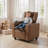 Kids Recliner with Cup Holder Adjustable Backrest & Footrest Brown-23552786