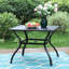 Ensemble de salle à manger long pour 4 personnes 37 "avec parasol Leonard-100187955
