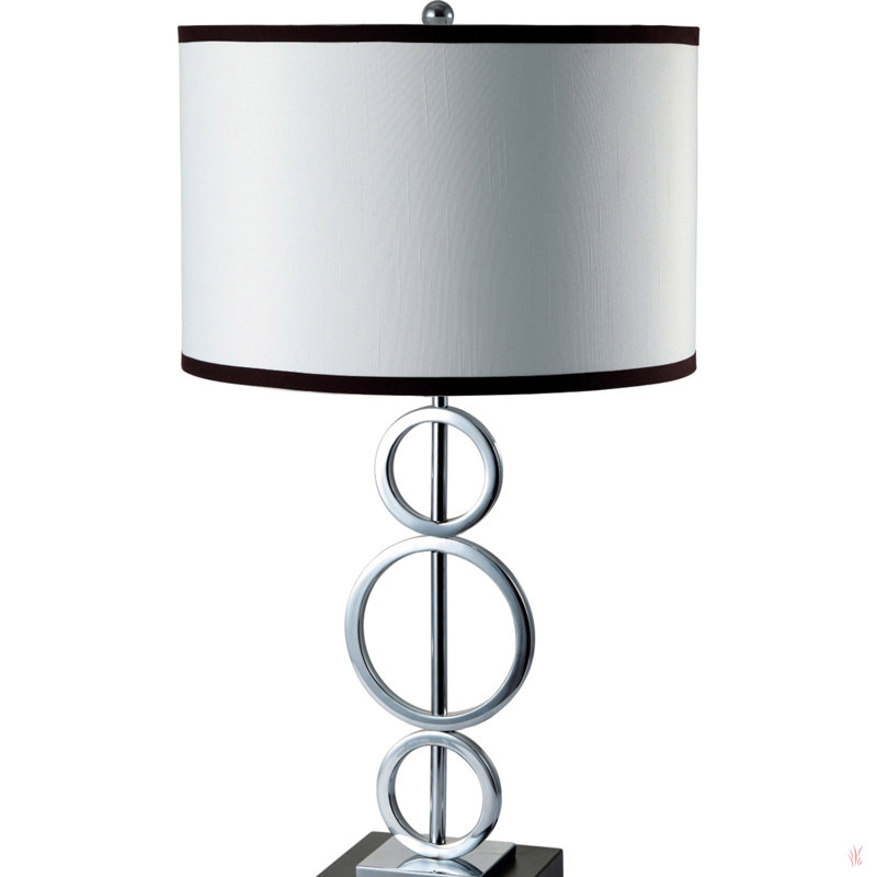 Grande lampe de table en métal 29 po avec finition argentée, 29 po