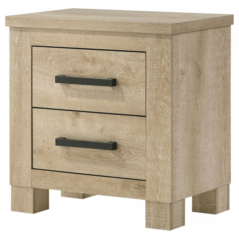 Sansome Weathered 2-Drawer Nightstand Bedside Table