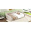Lit de jour double TG en velours beige avec rangement latéral - moderne et chic pour la chambre à coucher, le salon sans sommier, assemblage facile, pièce pratique et élégante, ressorts de chambre à coucher, instructions simples-734026652