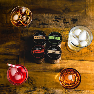 400 Cocktail Smoker Wood Chips - Variety Flavors Big Pack - Apple, Hickory, Oak, Cherry - Whiskey Smoker Wood Chips for Bourbon, Rum & Cocktail Smoker Kits