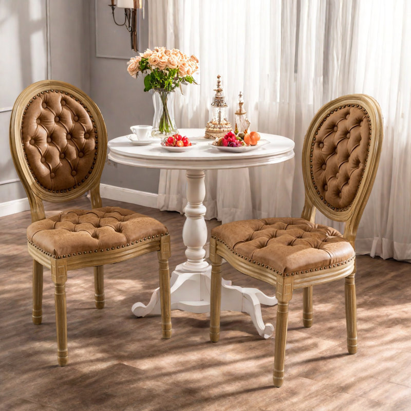 Chaise de salle à manger en similicuir, Orange