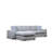 Stylish Corner Sofa with Table, Light Grey, 114.2 x 76.4 x 33.5 inches | Beech Wood & Chipboard Frame, 100% Polyester Fabric | Comfortable 18 DNS Foam & Spring Cushioning | Includes 2 Portable 17.7 x 17.7 inch Cushions, Walnut Legs, Scandinavian Design-1333674673-1333674672
