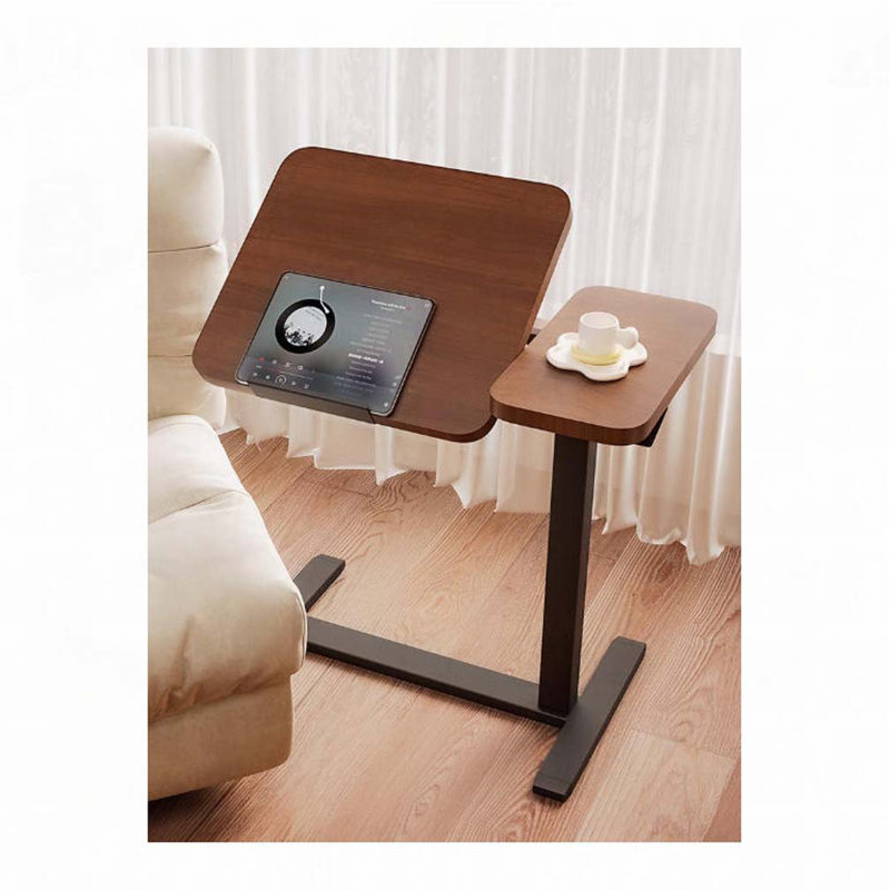 Table de chevet inclinable et mobile, Noyer, Noir