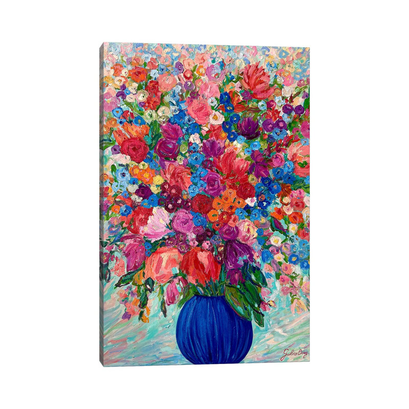 Summer Bouquet - Wall Art Print - Wrapped Canvas, 18" H x 12" W