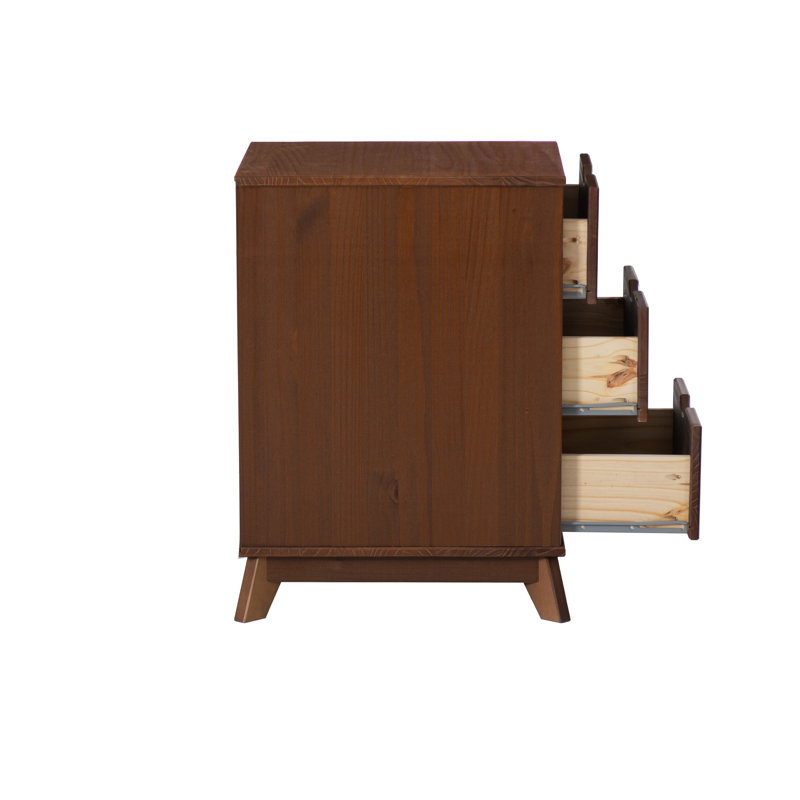 Marialana Solid Wood Nightstand Set Of 2, Walnut
