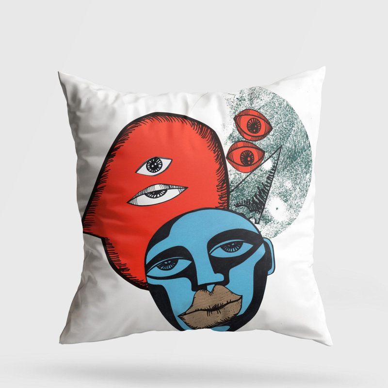 Premium Washable Cushion, 17.0 x 17.0 Inches, 50% Cotton / 50% Polyester, Silicone Filling, Concealed Zip | Soft, Comfortable & Ironable | Perfect for Home Decor, Living Room & Bedroom Accents