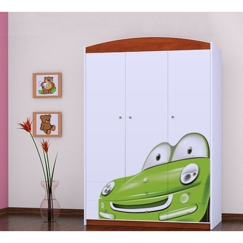 Matt 3 Door Wardrobe, Red