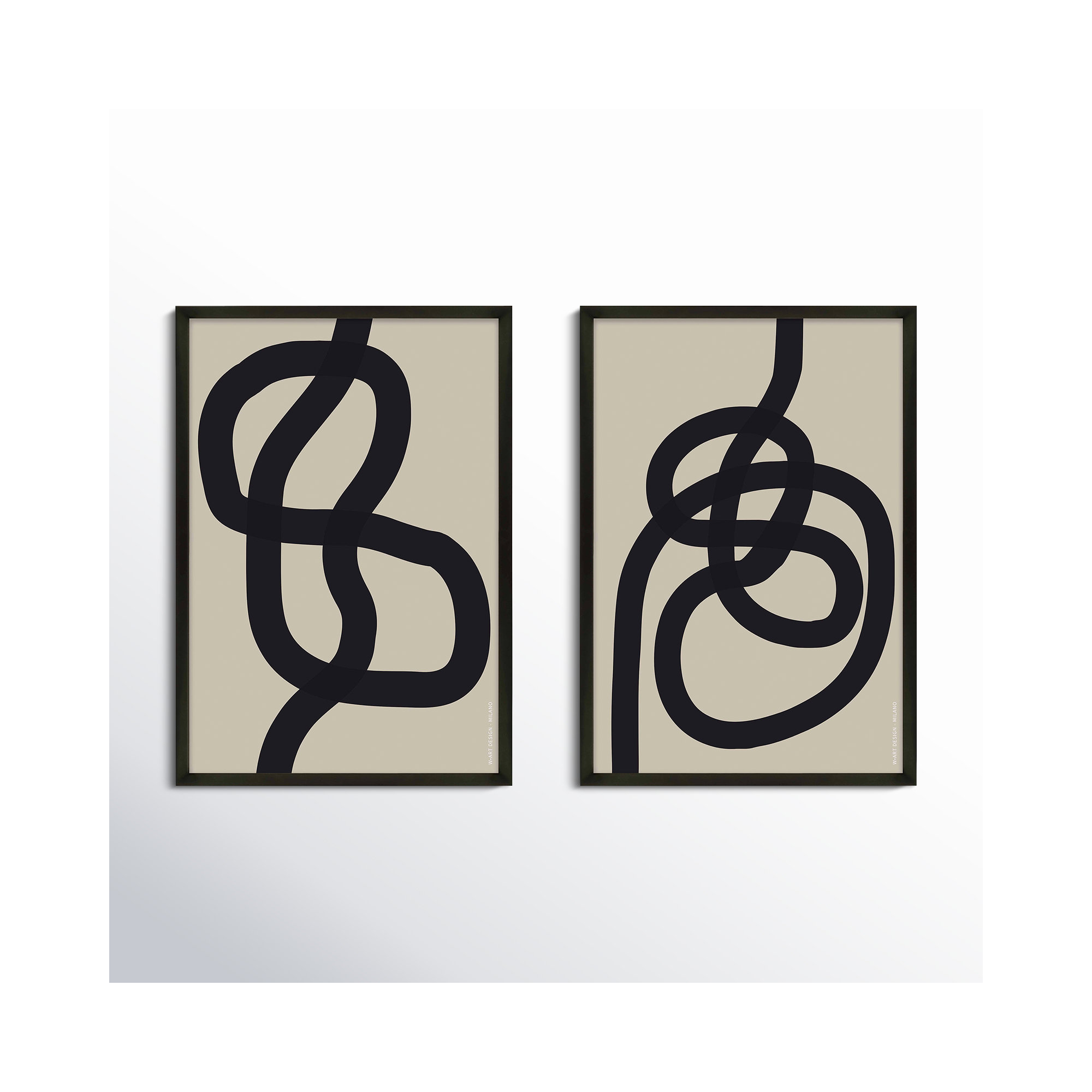 Intertwined by Romina Gadler, 20" H x 28" W x 1.25" D, Black Framed Paper