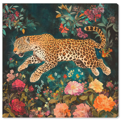 Art mural sur toile Tigers and Blooms 