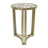 Metal Aluminum Accent Table with Stone Inspired Top 22" Champagne & White