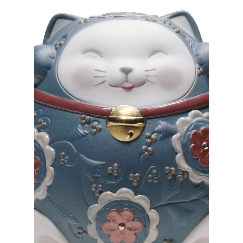 Maneki Neko II Figurine, Blue