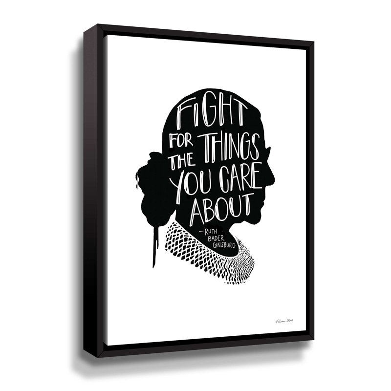 Fight RBG - reproduction d'art textuel sur toile, Toile encadrée noire, H 24 po x l 18 po x p 2 po