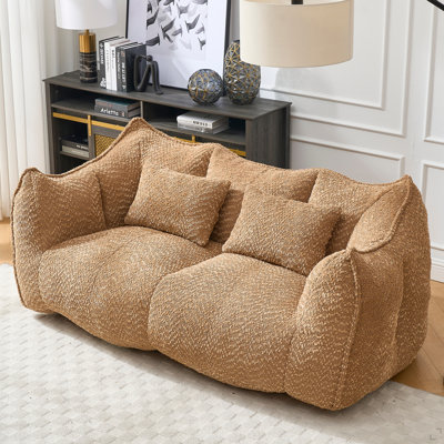 Fauteuil à billes souple avec noyau en mousse haute résilience pour deux personnes. Le canapé inclinable carré confortable est idéal pour les membres de la famille et les amis qui font des jeux, lisent et regardent la télévision