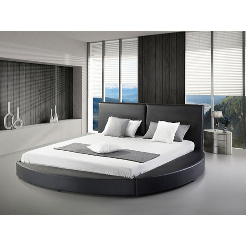 Lura Upholstered Platform Bed, Black, King
