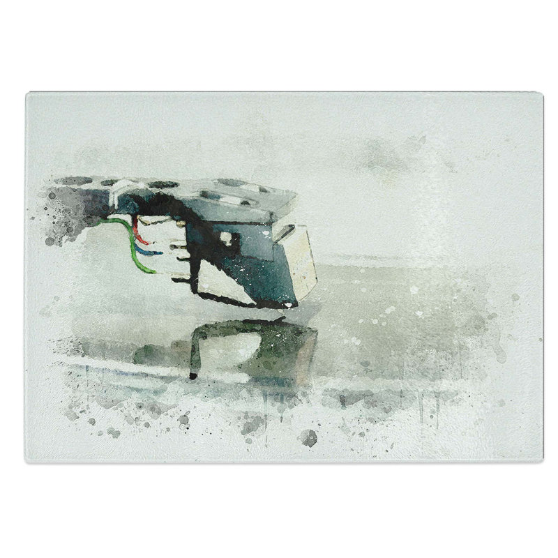 Tempered Glass Needle of the Record Player Chopping Board, 39 cm W x 28.5 cm L