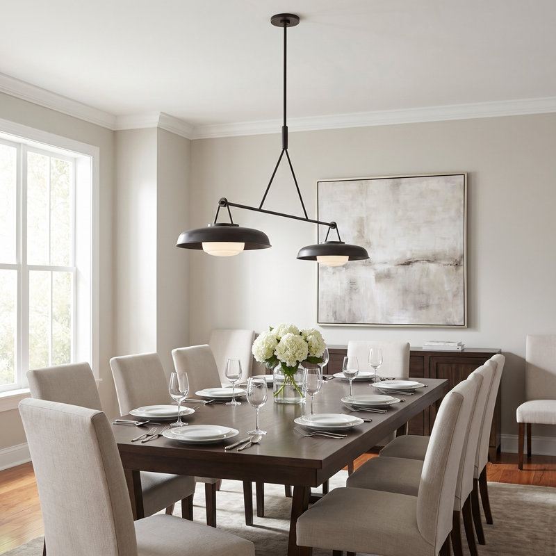 Richard June Transitional Liora Chandelier, Aged Iron, Aged Iron