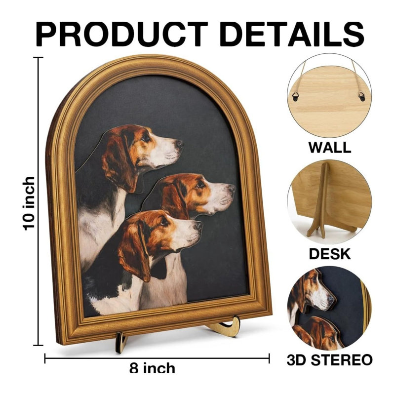 Signe rétro d'art mural chien de chasse 8 x 10 po
