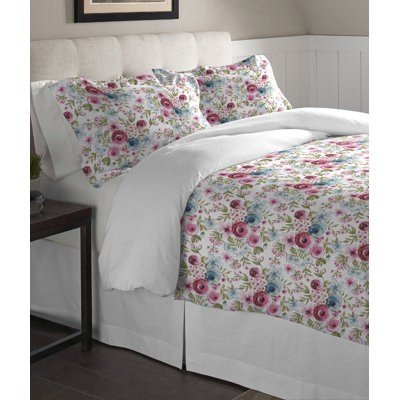 Pointehaven 170 GSM Printed Flannel 100% Cotton Duvet Set