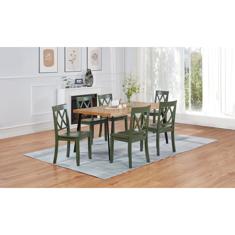 Chaises de salle à manger Brookner, Vert, 6