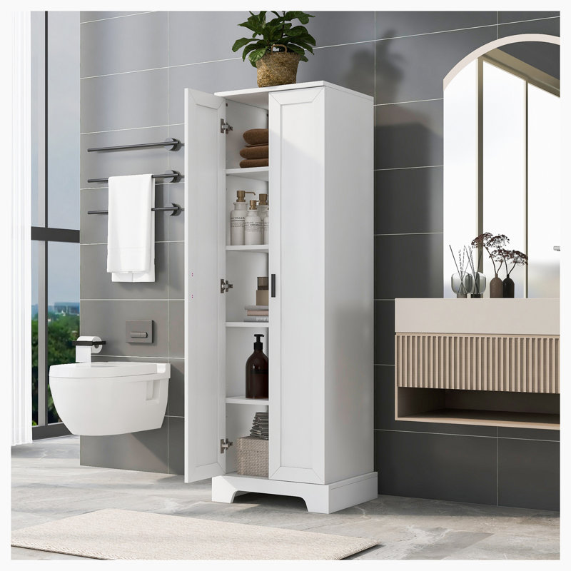71.2" Tall Storage Cabinet, Freestanding Bathroom Cabinet, Modern Washroom Cabinet Living Room Cabinet With 2 Doors & Adjustable Shelves For Home Office Bedroom