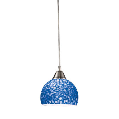 Luminaire suspendu 1 lumière de 6 po de large Cira - nickel satiné