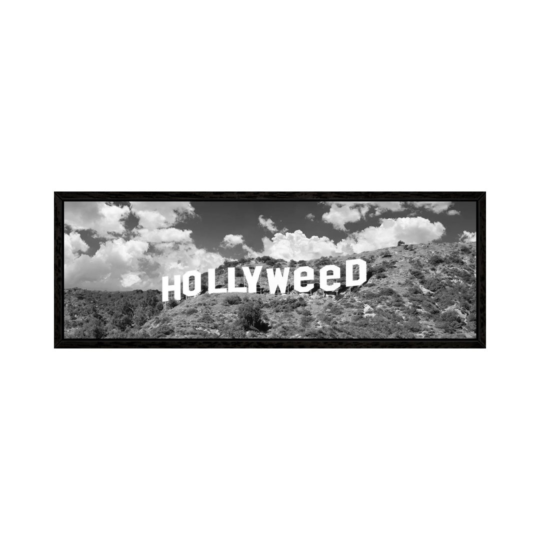 Hollywood Sign Changed To Hollyweed, Los Angeles, California, USA (Black And White) von Panoramic Images - Gallery-Wrapp...