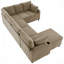 Canapé modulaire Canapé-lit polyvalent en forme de U avec de grands porte-gobelets de rangement et des ports de chargement pour le salon-125100061