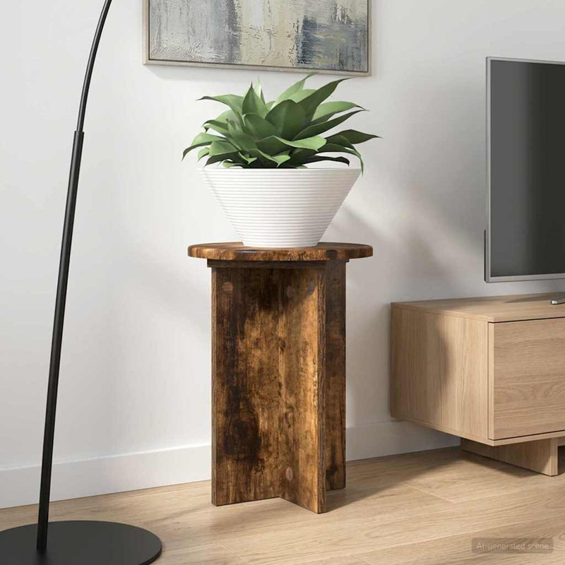 1 Tier Plant Stand Set of 2, 40cm H x 29.5cm W x 29.5cm D, Smoked Oak