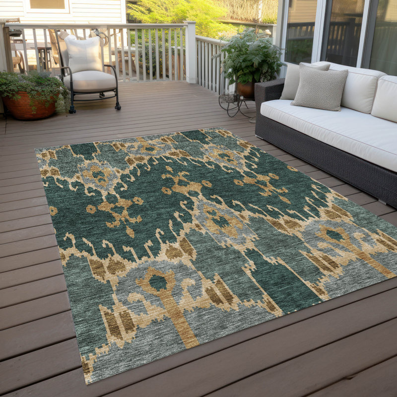 Tapis intérieur / extérieur Malchow avec envers antidérapant, Rectangle 5 pi x 7 pi 6 po