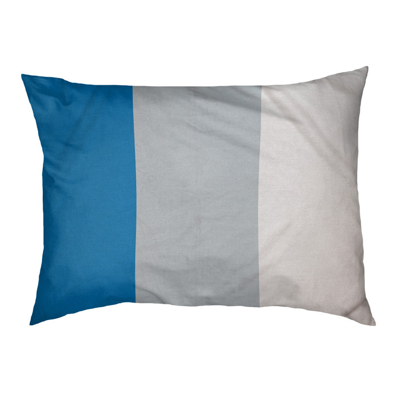 Coussin Designer, Grand (L 40 po x l 50 po), Bleu / argent / blanc