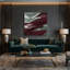 «Geometric Abstraction 47», art mural sur toile rouge-1892596244