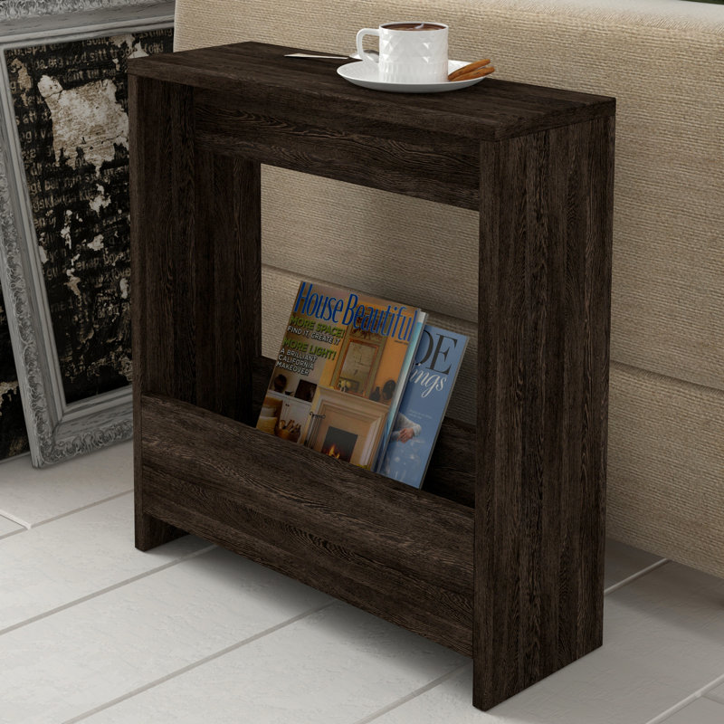 Frame End Table with Storage, Dark Wenge