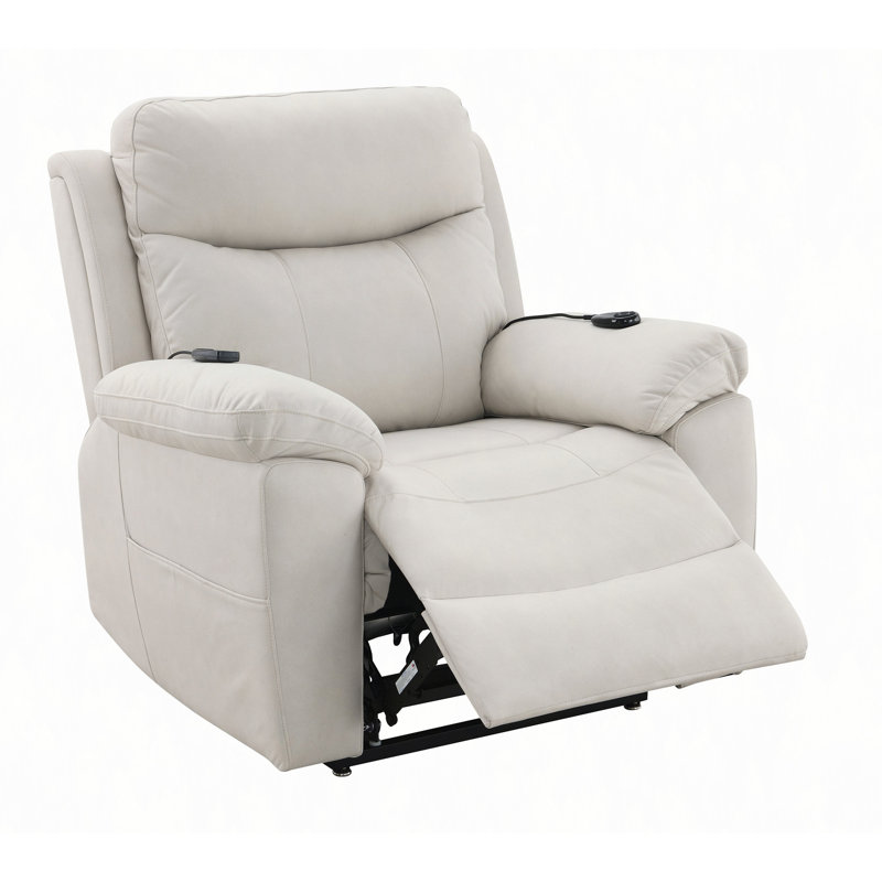 Fauteuil inclinable électrique en microfibre Chriki, Beige Microfiber