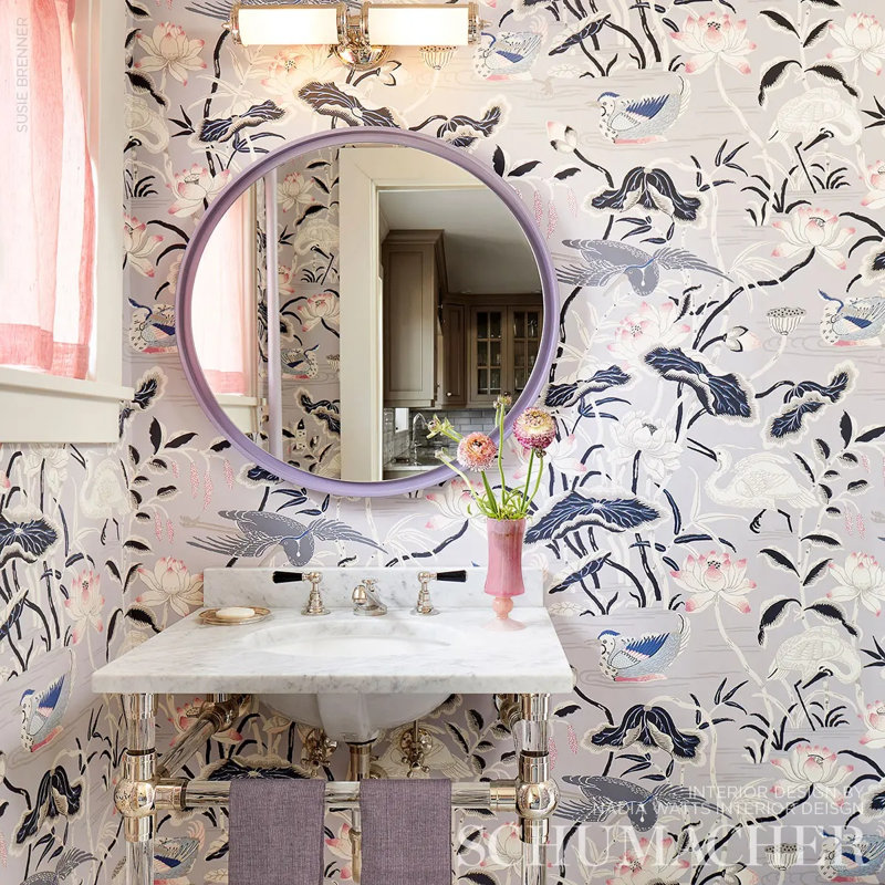 Lotus Garden Wallpaper, Lilac